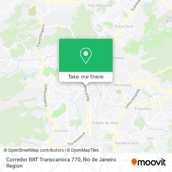 Corredor BRT Transcarioca 770 map