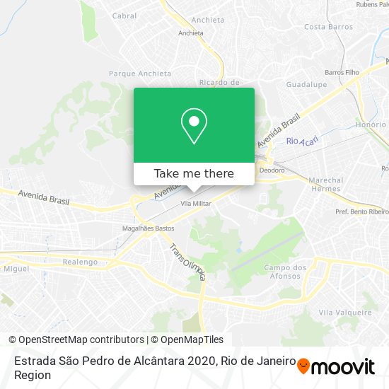 Mapa Estrada São Pedro de Alcântara 2020