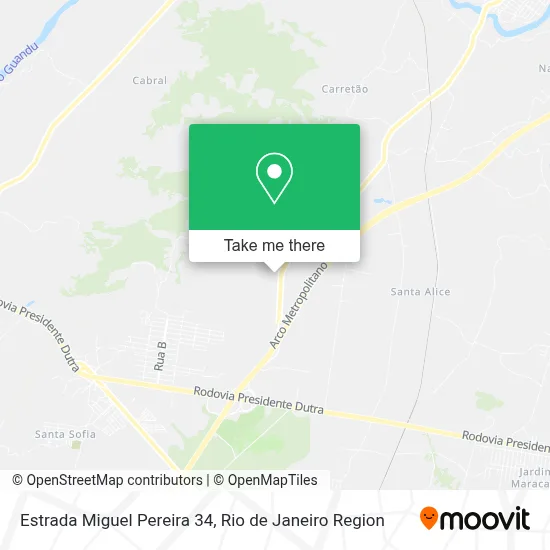 Estrada Miguel Pereira 34 map