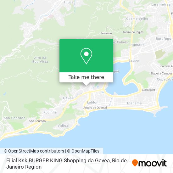 Filial Ksk BURGER KING Shopping da Gavea map