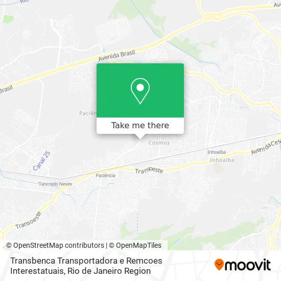 Transbenca Transportadora e Remcoes Interestatuais map