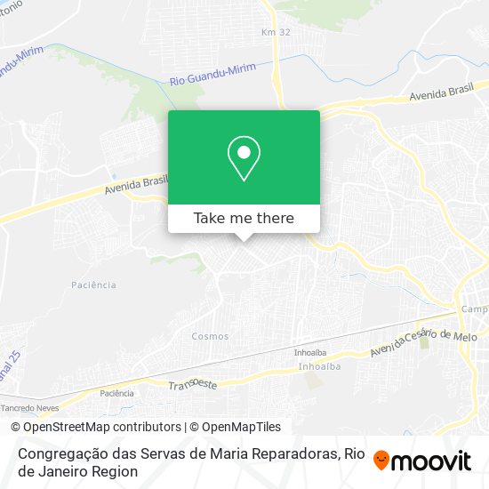 Congregação das Servas de Maria Reparadoras map