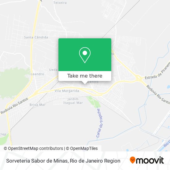 Mapa Sorveteria Sabor de Minas