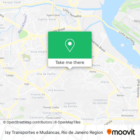 Mapa Isy Transportes e Mudancas