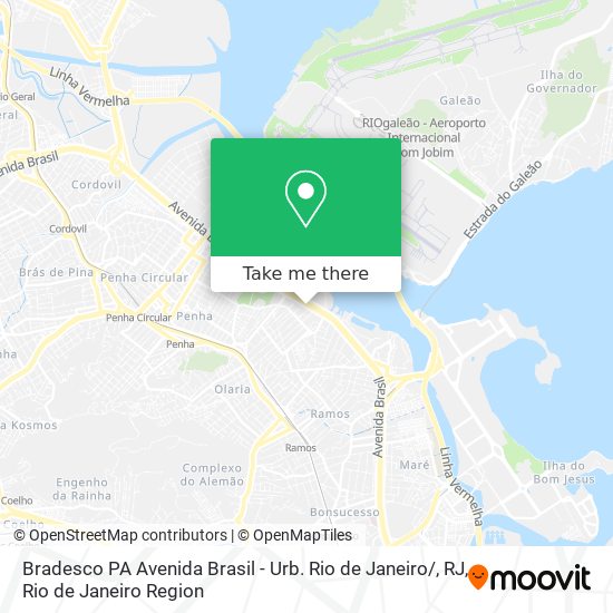 Mapa Bradesco PA Avenida Brasil - Urb. Rio de Janeiro / , RJ