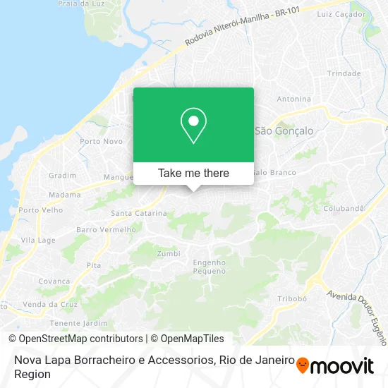 Nova Lapa Borracheiro e Accessorios map