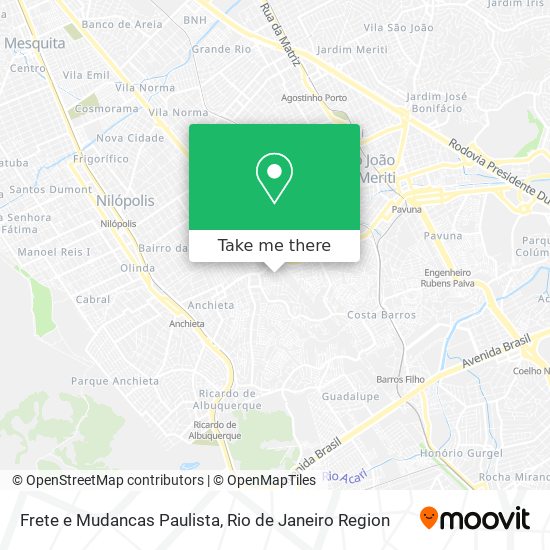 Frete e Mudancas Paulista map