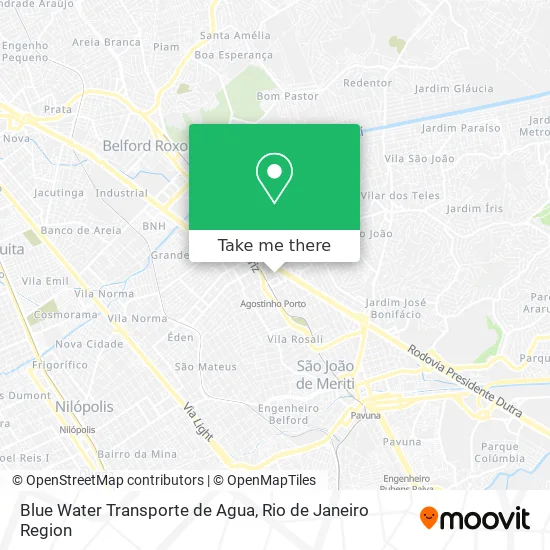 Blue Water Transporte de Agua map