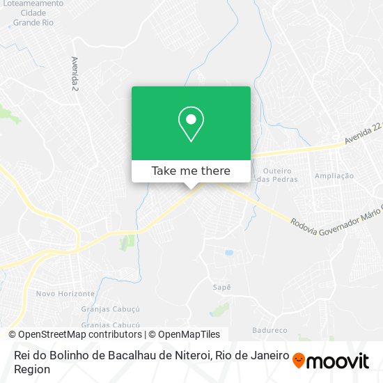 Mapa Rei do Bolinho de Bacalhau de Niteroi