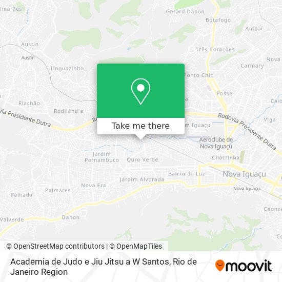 Mapa Academia de Judo e Jiu Jitsu a W Santos