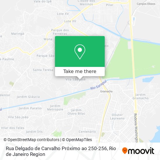 Mapa Rua Delgado de Carvalho Próximo ao 250-256