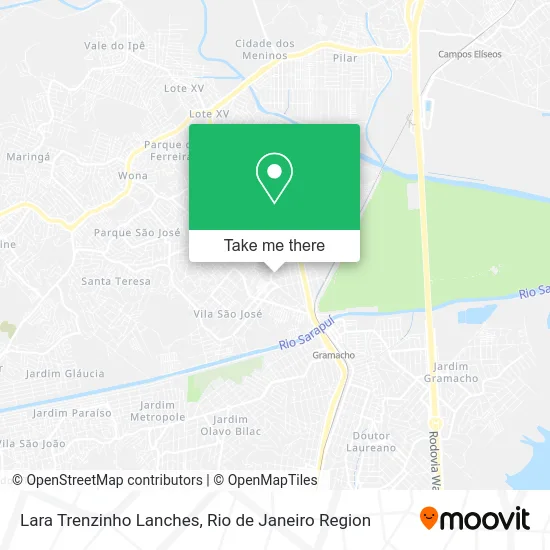 Lara Trenzinho Lanches map