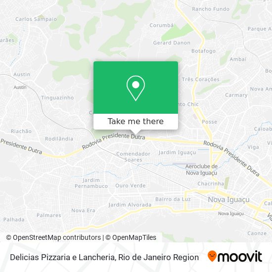 Mapa Delicias Pizzaria e Lancheria