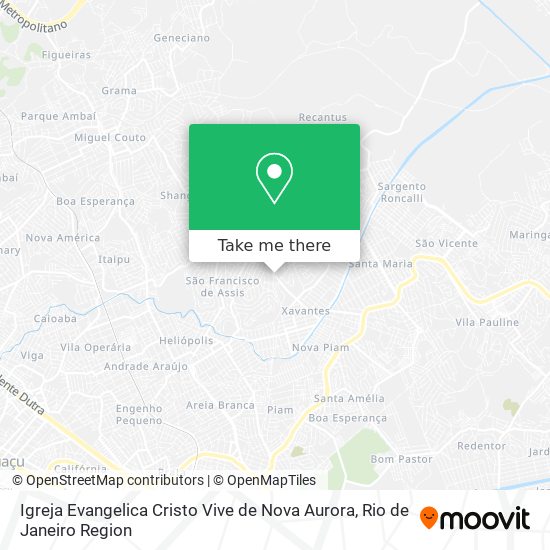 Igreja Evangelica Cristo Vive de Nova Aurora map
