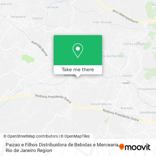 Mapa Paizao e Filhos Distribuidora de Bebidas e Mercearia