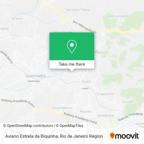 Aviario Estrela da Biquinha map