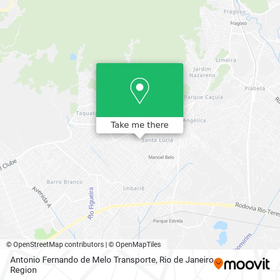 Antonio Fernando de Melo Transporte map