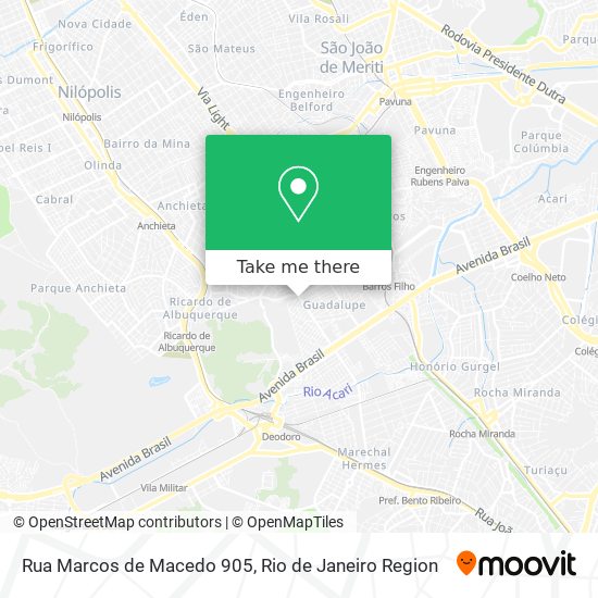 Mapa Rua Marcos de Macedo 905