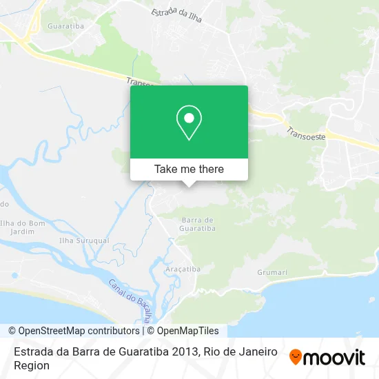 Estrada da Barra de Guaratiba 2013 map