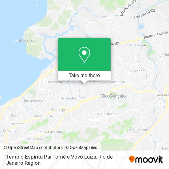 Mapa Templo Espírita Pai Tomé e Vovó Luiza