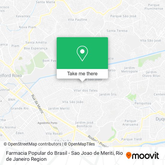 Farmacia Popular do Brasil - Sao Joao de Meriti map