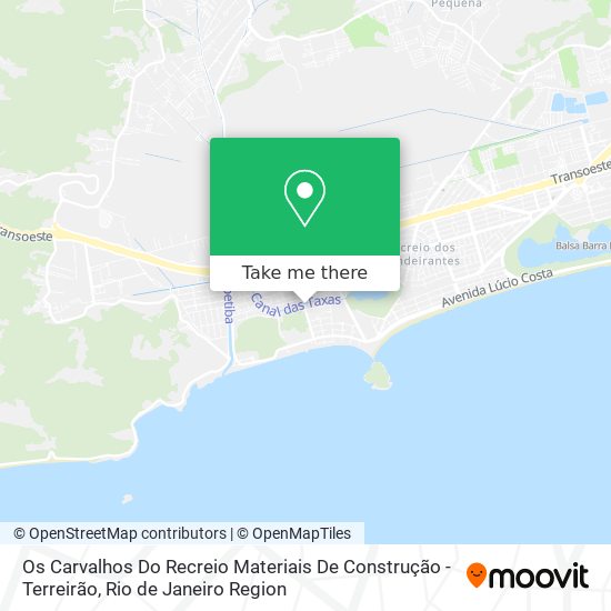 Os Carvalhos Do Recreio Materiais De Construção - Terreirão map