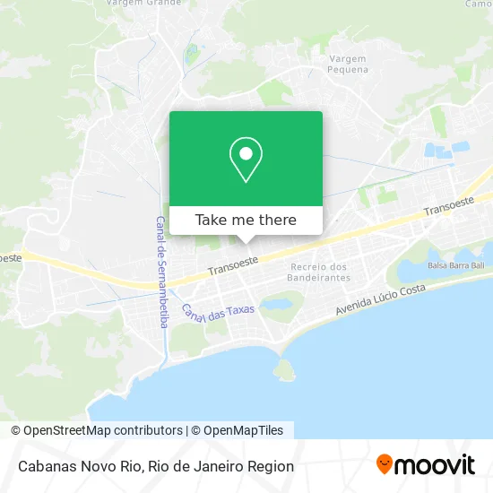 Cabanas Novo Rio map