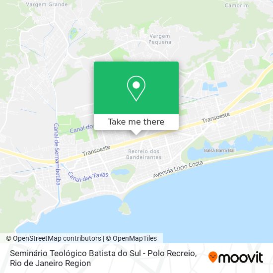 Mapa Seminário Teológico Batista do Sul - Polo Recreio