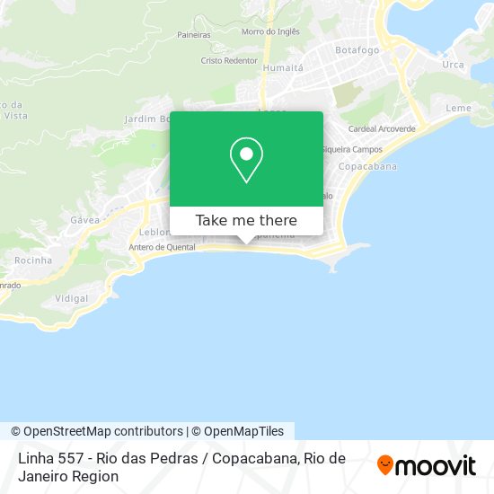 Linha 557 - Rio das Pedras / Copacabana map