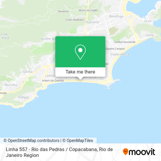 Linha 557 - Rio das Pedras / Copacabana map