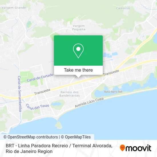BRT - Linha Paradora Recreio / Terminal Alvorada map