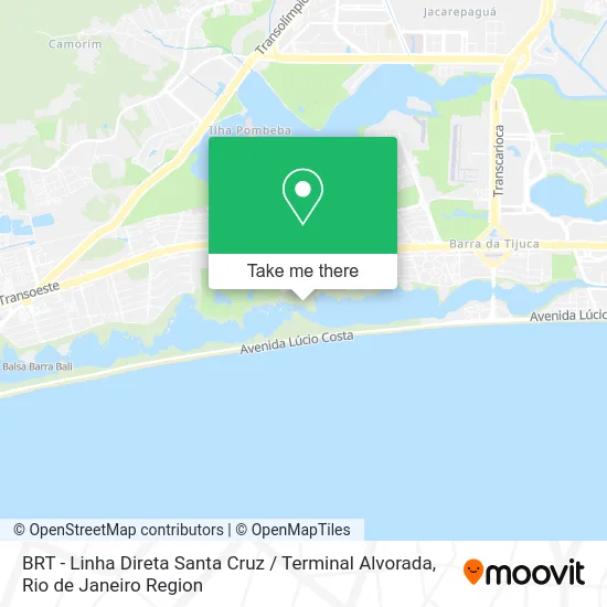 BRT - Linha Direta Santa Cruz / Terminal Alvorada map