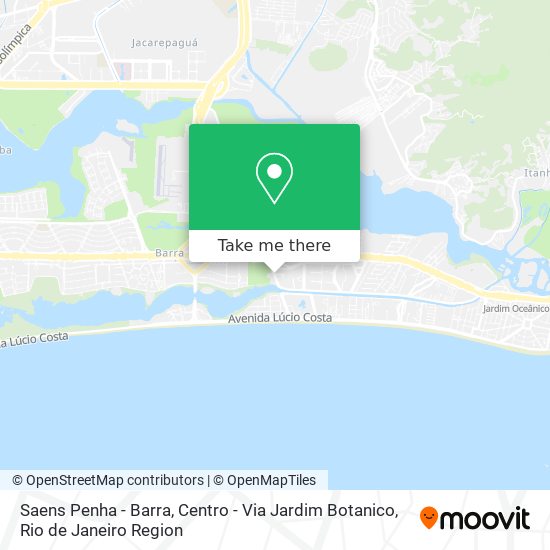 Saens Penha - Barra, Centro - Via Jardim Botanico map
