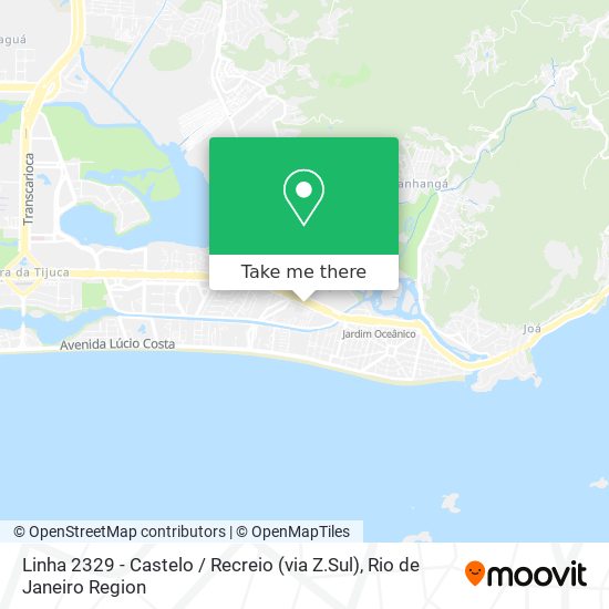 Mapa Linha 2329 - Castelo / Recreio (via Z.Sul)