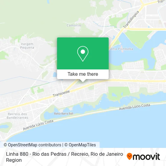 Linha 880 - Rio das Pedras / Recreio map