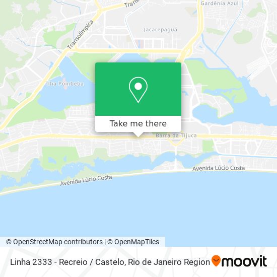 Linha 2333 - Recreio / Castelo map