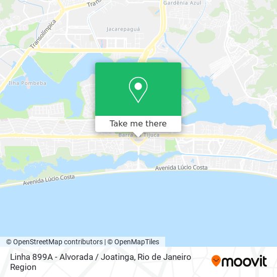 Mapa Linha 899A - Alvorada / Joatinga