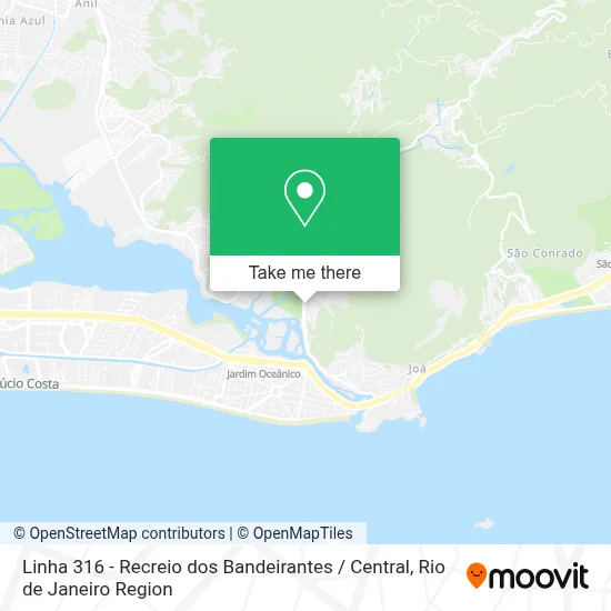 Linha 316 - Recreio dos Bandeirantes / Central map