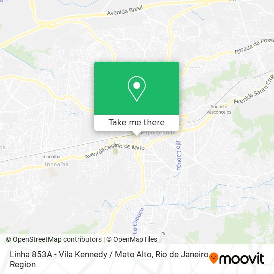 Mapa Linha 853A - Vila Kennedy / Mato Alto