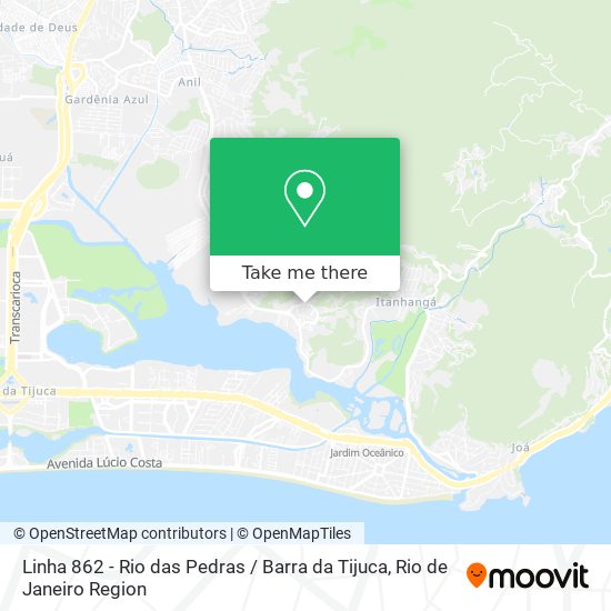 Mapa Linha 862 - Rio das Pedras / Barra da Tijuca