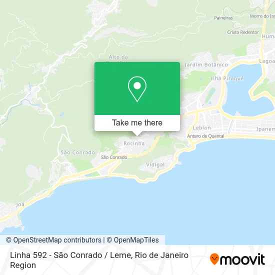 Linha 592 - São Conrado / Leme map