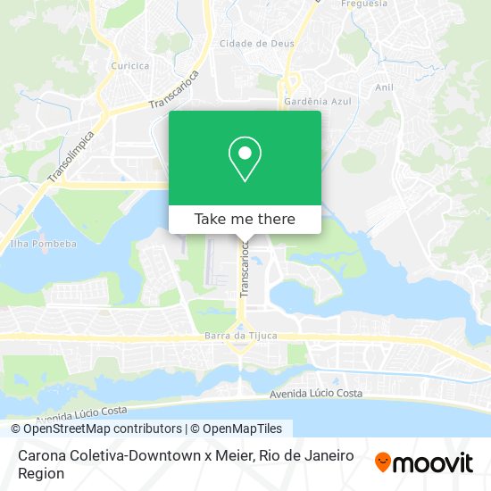 Mapa Carona Coletiva-Downtown x Meier