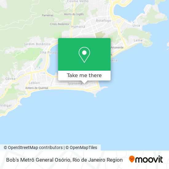 Bob's Metrô General Osório map
