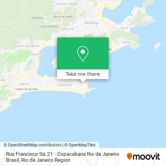 Mapa Rua Francisco Sá, 21 - Copacabana Rio de Janeiro Brasil