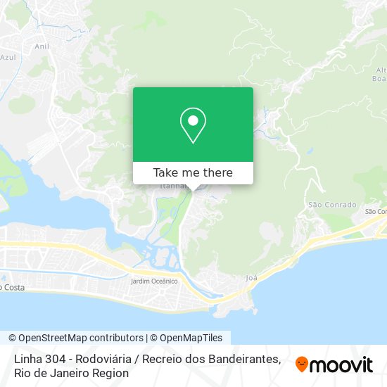 Linha 304 - Rodoviária / Recreio dos Bandeirantes map