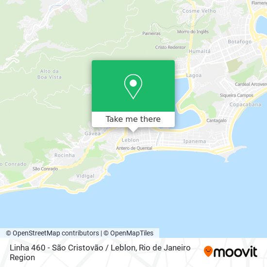 Linha 460 - São Cristovão / Leblon map
