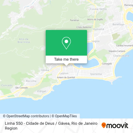 Linha 550 - Cidade de Deus / Gávea map
