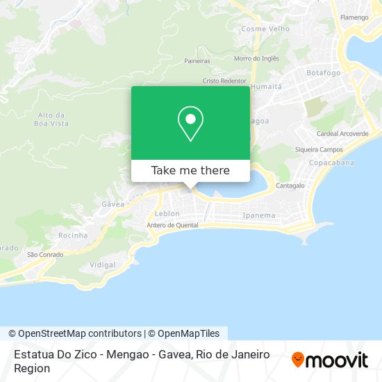 Mapa Estatua Do Zico - Mengao - Gavea
