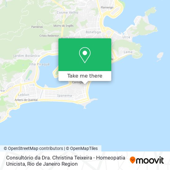 Mapa Consultório da Dra. Christina Teixeira - Homeopatia Unicista