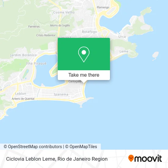 Ciclovia Leblon Leme map